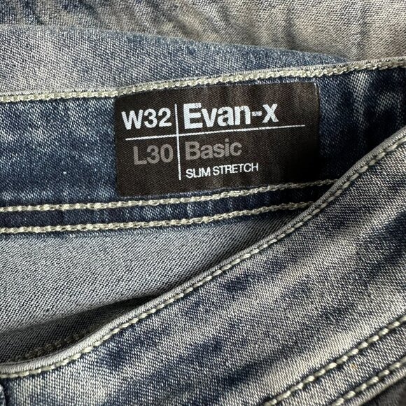 Buffalo David Bitton Evan-X Basic Slim Stretch Jeans, Size W32 x L30, Blue Acid - Picture 9 of 12